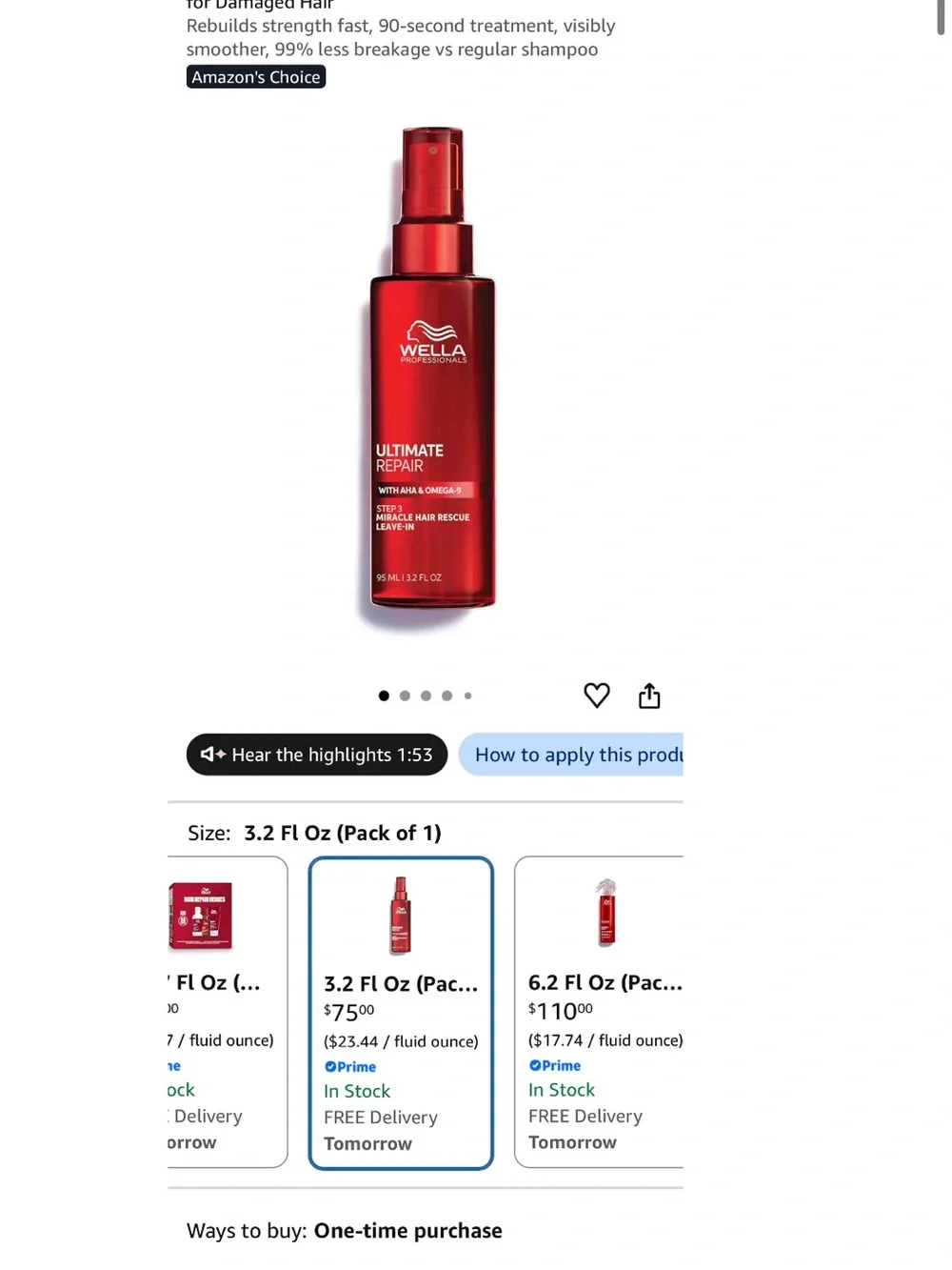 Wella Ultimate Repair Leave-In Treatment – Red